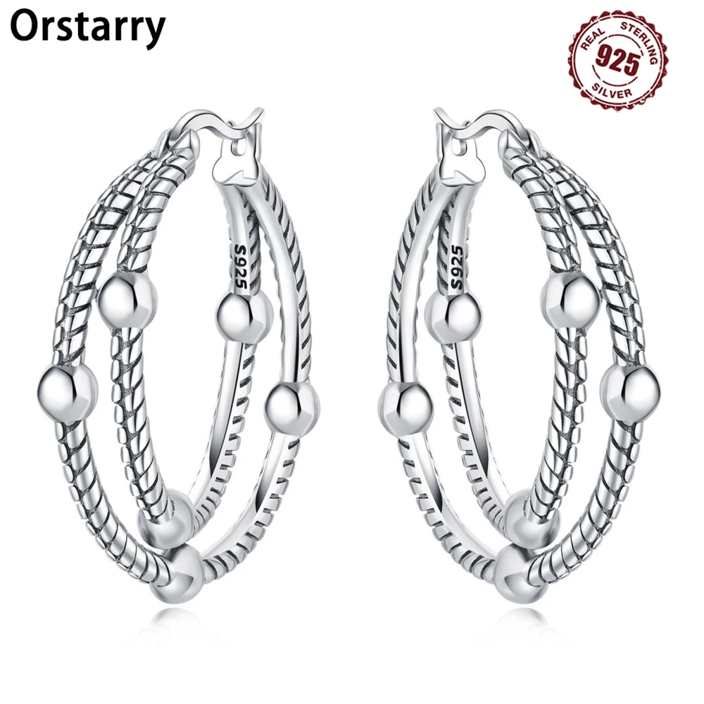

925 Sterling Silver Double-loop Series Earring Jewelry Versatile Hoop Earrings For Women Jewelry Birthday Party Fine Gifts