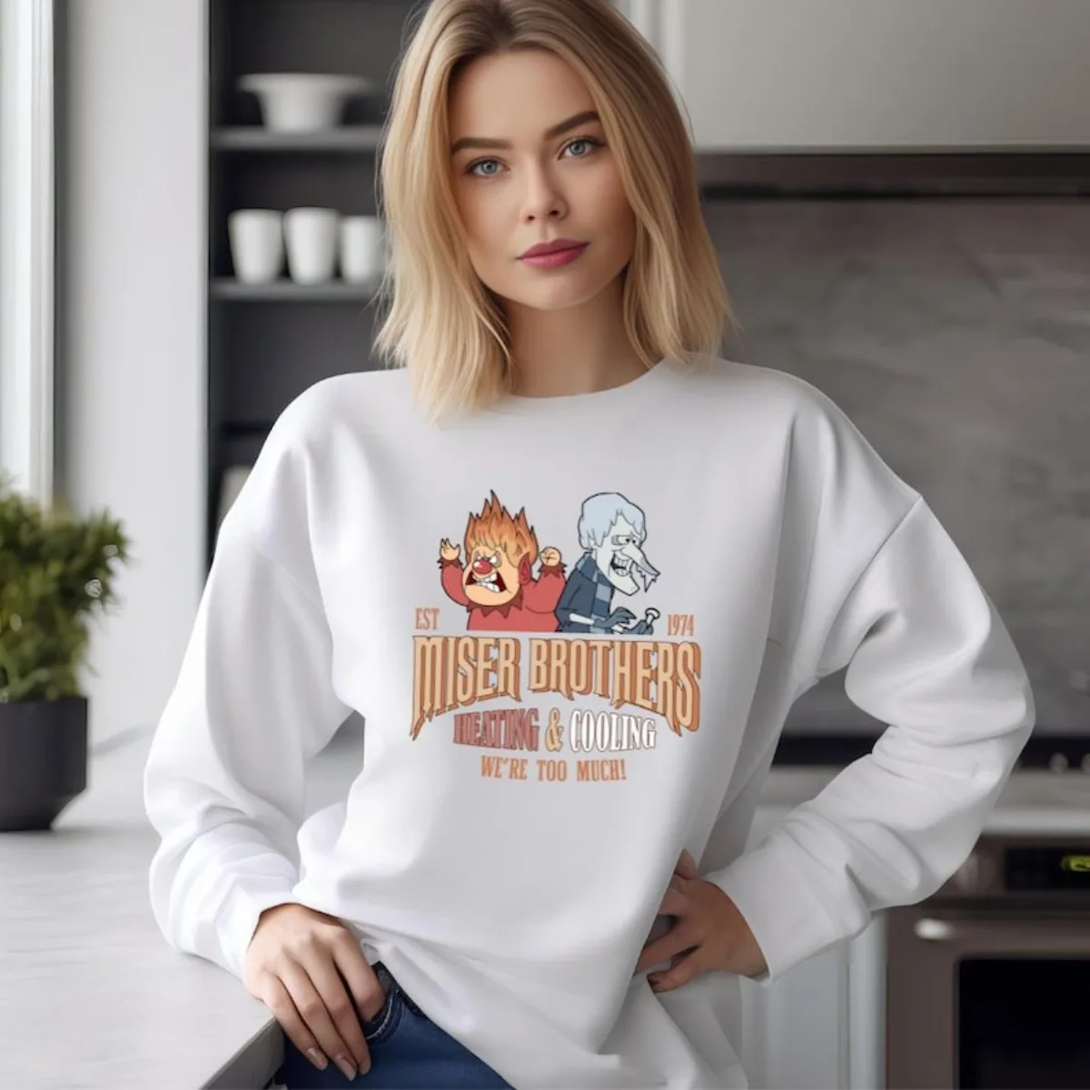 Modisches, lässiges Damen-Sweatshirt mit Miser Brothers-Druckmuster, Pullover, geeignet für Urlaubsgeschenke und Oberteile für den täglichen Gebrauch