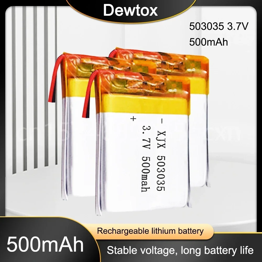 Sel Lipo Li-ion 503035 3.7v 500mAh baterai Lithium li-po polimer isi ulang untuk Speaker Bluetooth kamera Tachograph