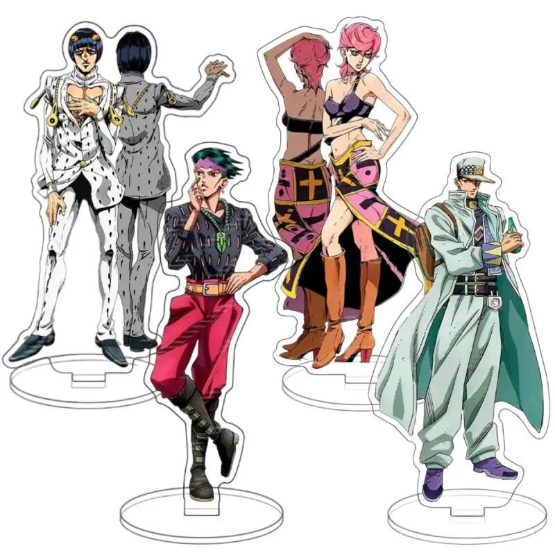 Soportes Acrílicos de 15 cm para Steel Ball Run, Rohan Kishibe, Trish Una, Jotaro Kujo, Bruno Bucciarati, Decoración de Escritorio con Temática de Anime