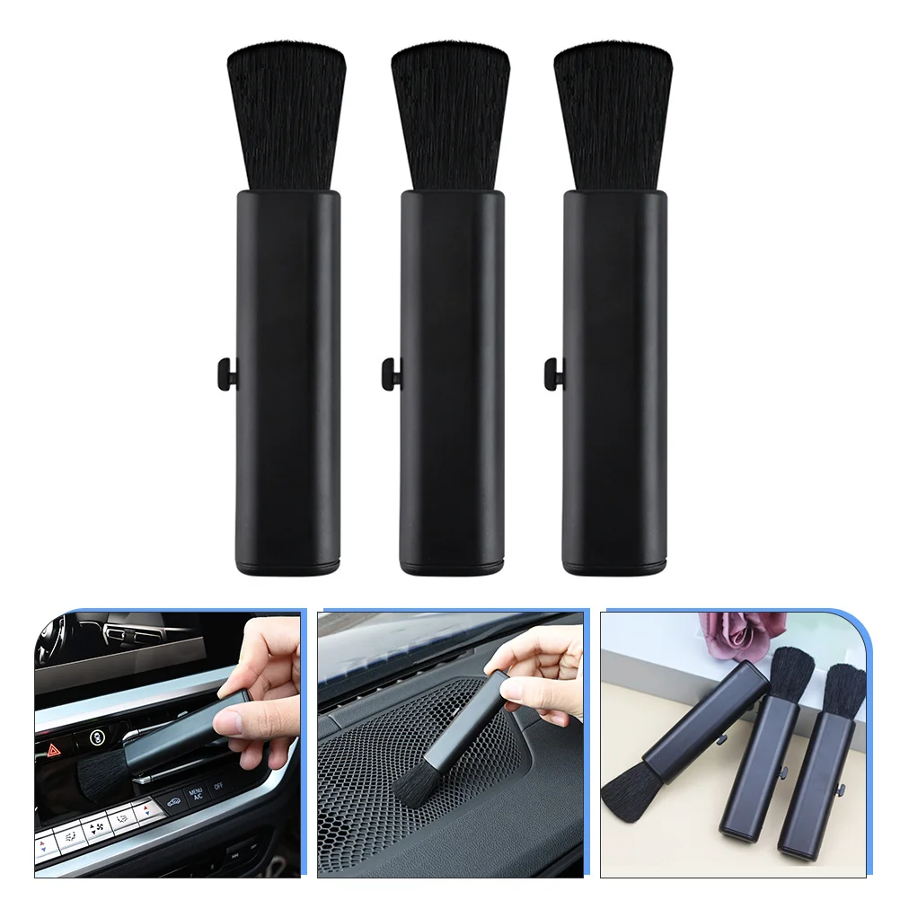 

3 Pcs Brush Duster Car Detailing Brushes Interior Computer Air Outlet Vent Cleaner Wool for