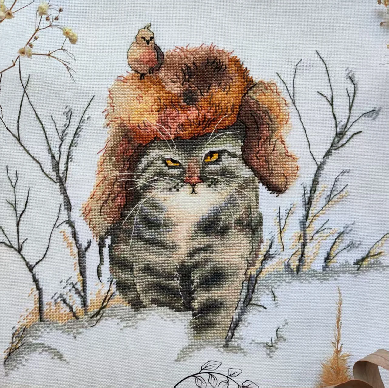 

Простой набор для вышивания крестиком DMC: Мультяшные животные на охоте A1332, 28CT, с напечатанным рисунком, для домашнего творчества, аксессуары для рукоделия, прочее/другое