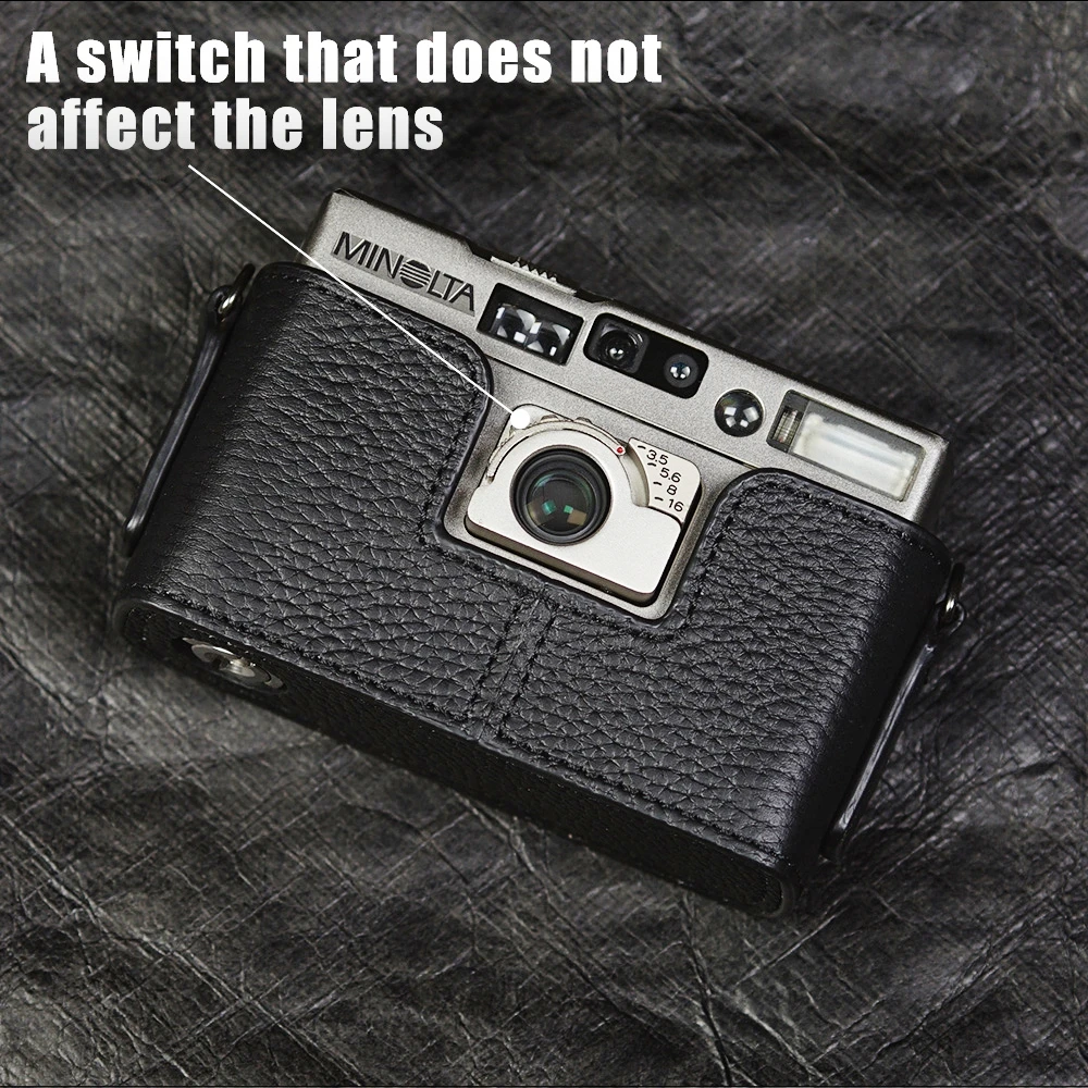Für Minolta TC1 Fall Kamera tasche Leder Kamera Halb Fall Kamera Echtes Leder Tasche X370/X700 Fall Fotografie Zubehör