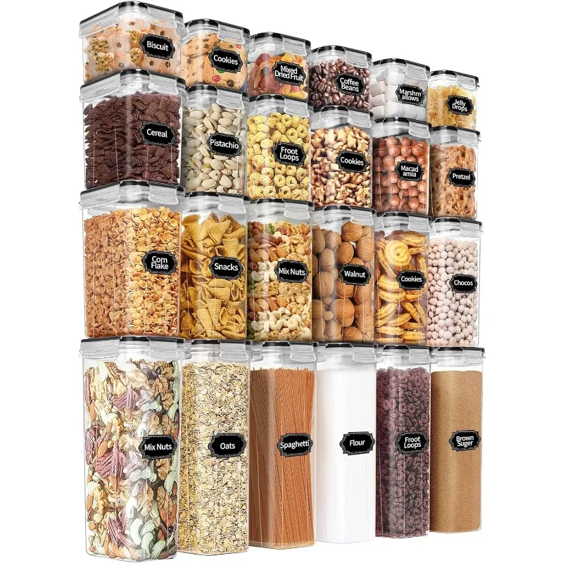 

Airtight Food Storage Containers Set with Lids - 24 PCS, BPA Free Kitchen and Pantry Organization, Plastic Leak-proof Canisters