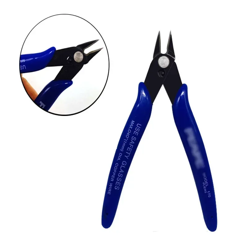 170 Wire Cutter DIY Trimmer Diagonal Side Cutting Cable Nippers Red Blue Pliers Hand Mini Snips Flush Nipper Trimmer Hand Tools