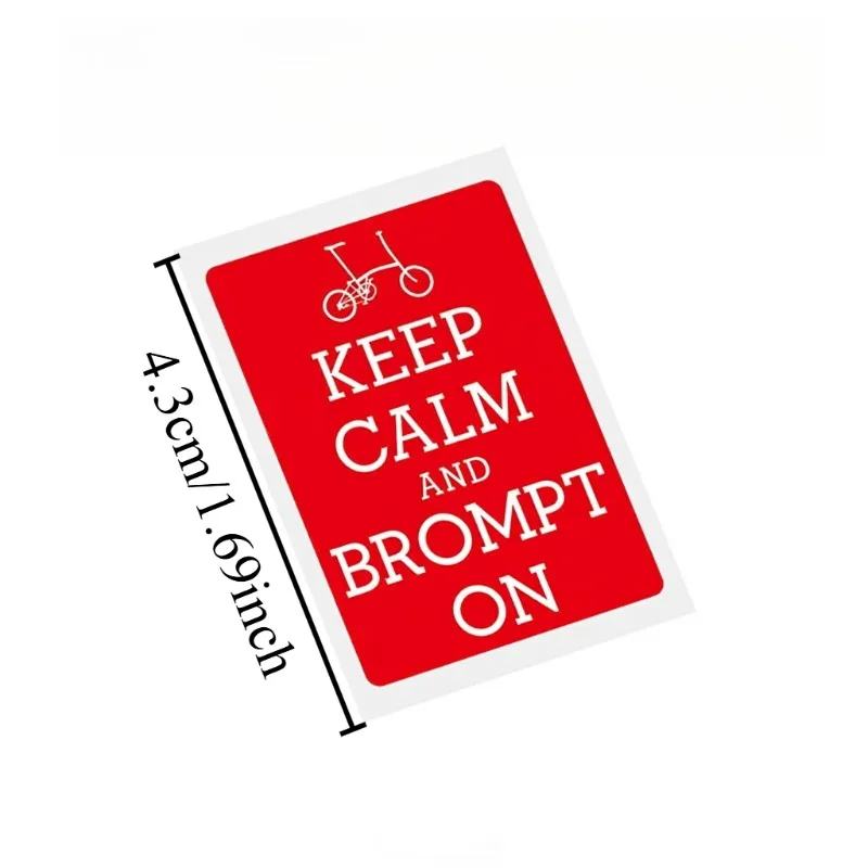 4pcs Keep Calm And Brompton On Vinyl Sticker, Waterproof Self‑Adhesive Decal For Folding Bike Frame Decor, Holiday Gift