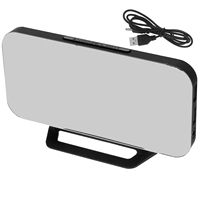 Digital Alarm Clock LED USB Bedside Electric Mirror Snooze Adjustable Brightness Clear Numbers Easy Time Bedroom