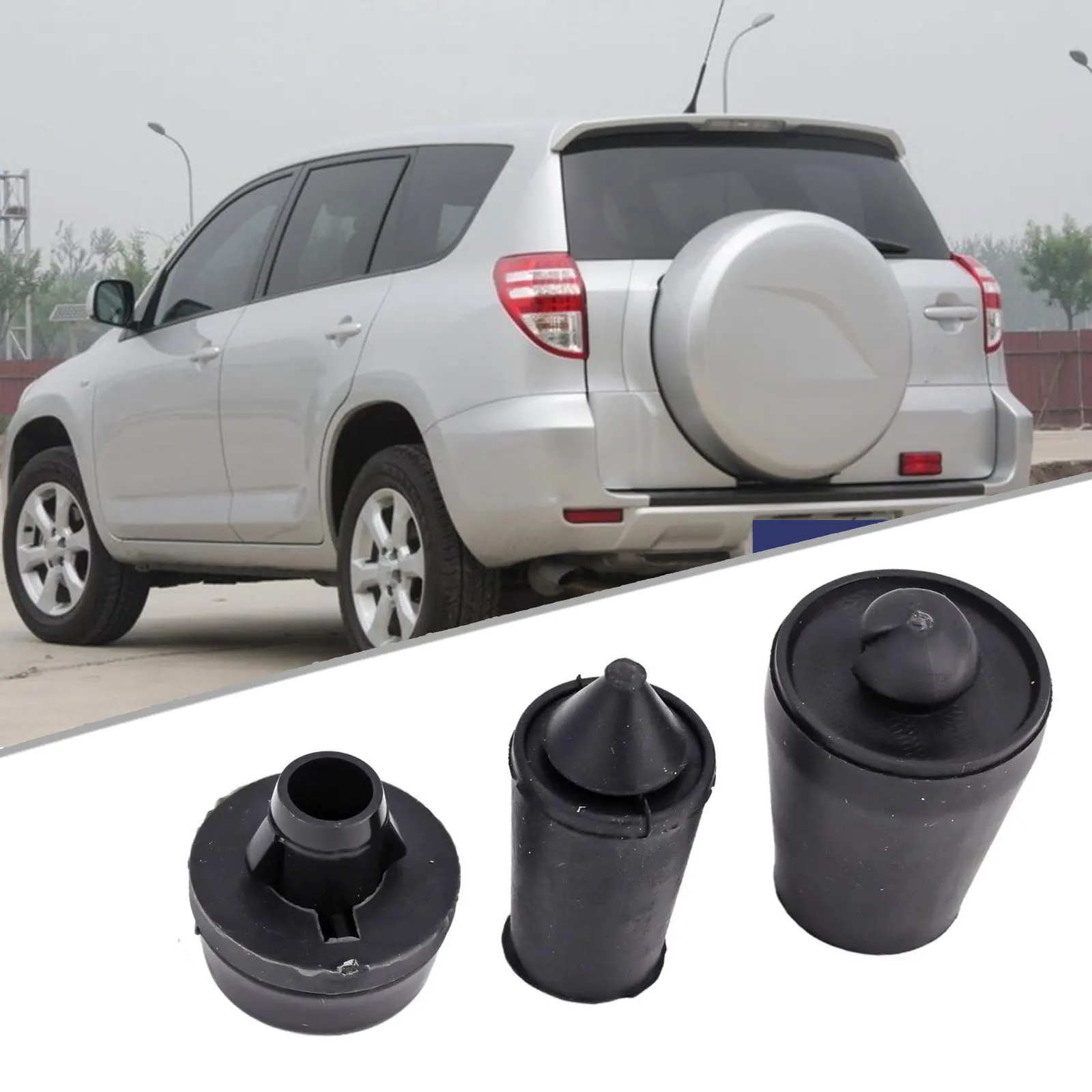 3pc For Toyota For RAV4 09-12 Rear Damping Stopper Block Tailgate Rubber Buffer Door Shock Absorber Rubber Protector 67293-0R020