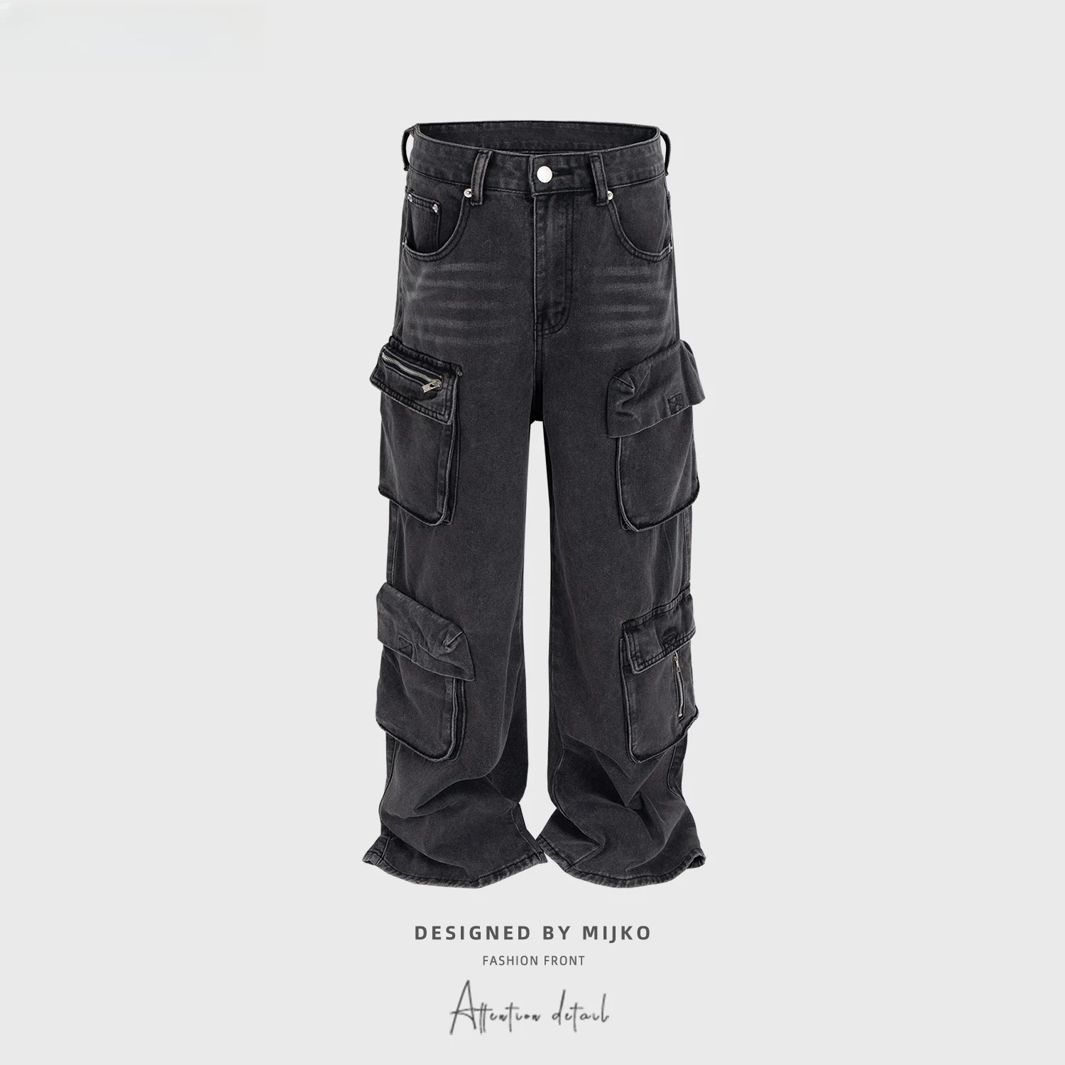 

Ретро американская уличная рабочая одежда с несколькими карманами, прямые джинсы, мужские и женские джинсы с завышенной талией, несколько размеров, Bla ey