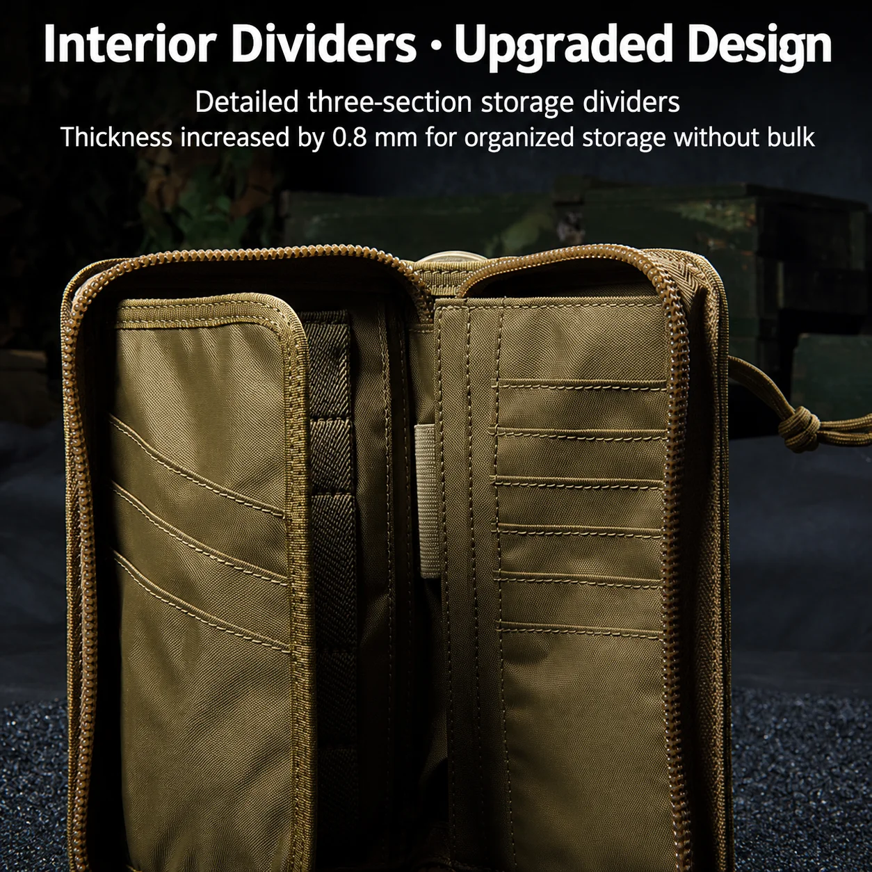 Tactical Phone Wallet Pouch MOLLE Organizer Bag Zipper Card Holder for Training Hiking Camping Travel Utility Gear Accessories 3