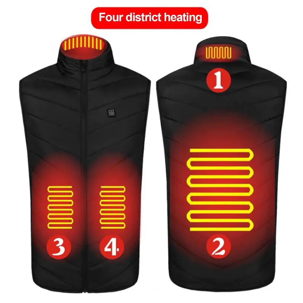 Electric Heating Vest Vest Coat for Men with Built-in Carbon Fiber Wire Stand Collar Design Thermal Warmth Technology Men Vest