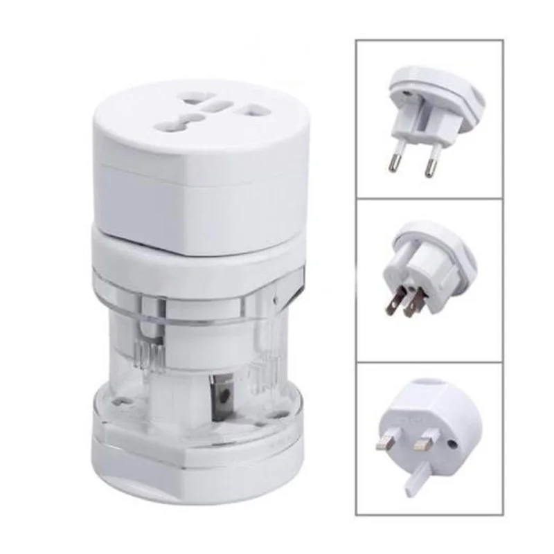 White low-power 6A 250V global travel adapter plug socket 3-into-1 UK US AU EU combined multi-function converter power socket