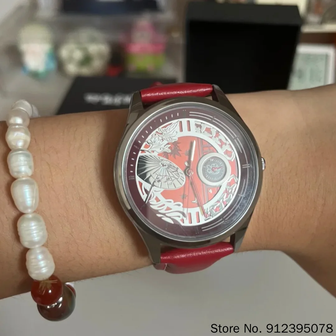 

Xingyunshi Quartz Watch Tian Guan Ci Fu Official Anime Co Branded Leather Strap Fashion Wristwatch For Adult Women Anime Fans