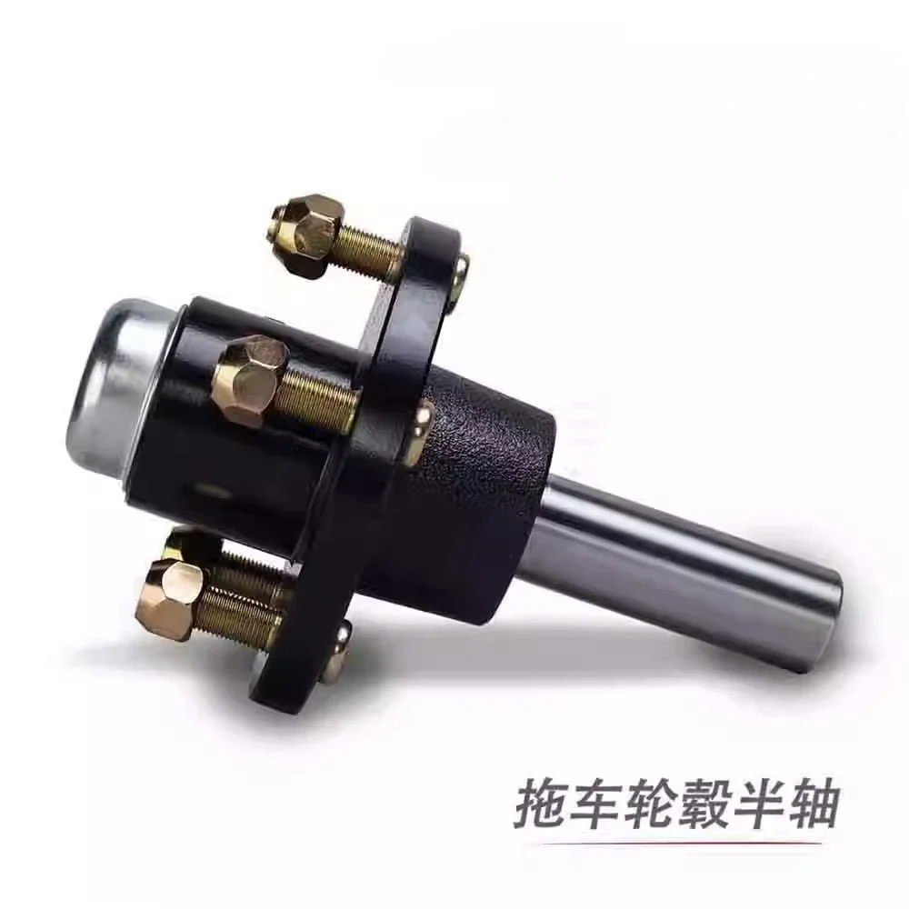Unbraked Trailer Axle Set 750kg, 2PCS Half Shaft Hubs 4x100 PCD for RV Camper & Caravan Accessories