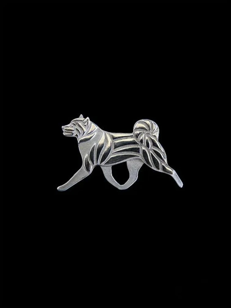 New Trendy American Akita Large Brooch