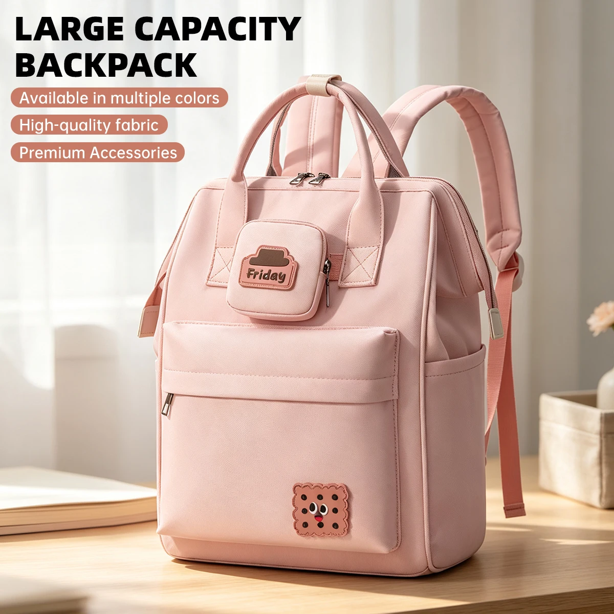 Mommy Bag, Multi-Functional, Large-Capacity, Double-Shoulder, Portable Mother-Child Backpack, Lightweight for Mom to Travel With, New Style for Young Mothers