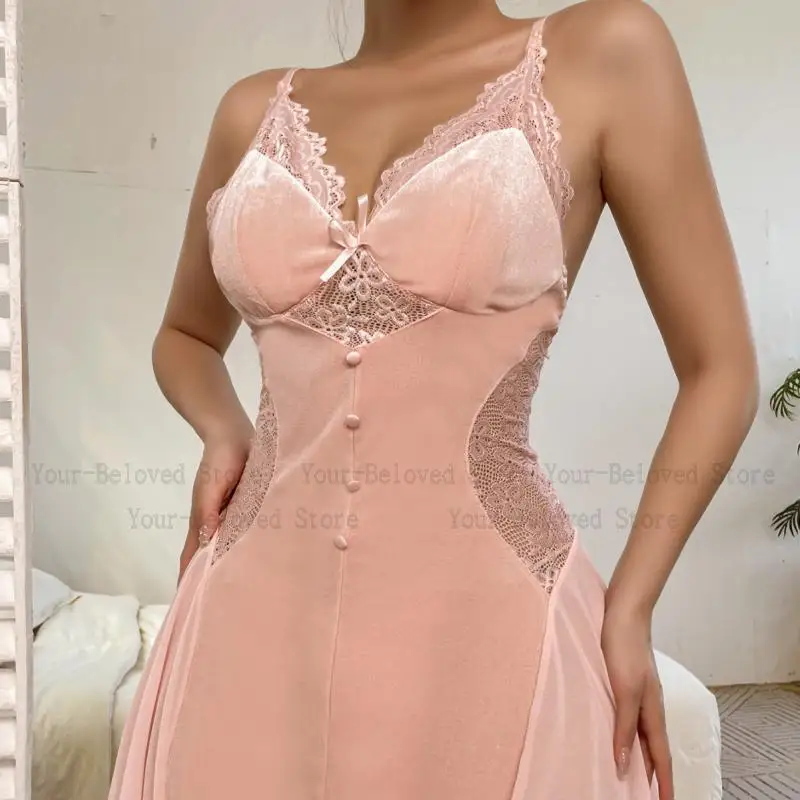 مثير المخملية شبكة الربط حبال الخامس الرقبة صالح و مضيئة فستان أنيق لون نقي مزاجه فتاة الندى فساتين الكتف جديد