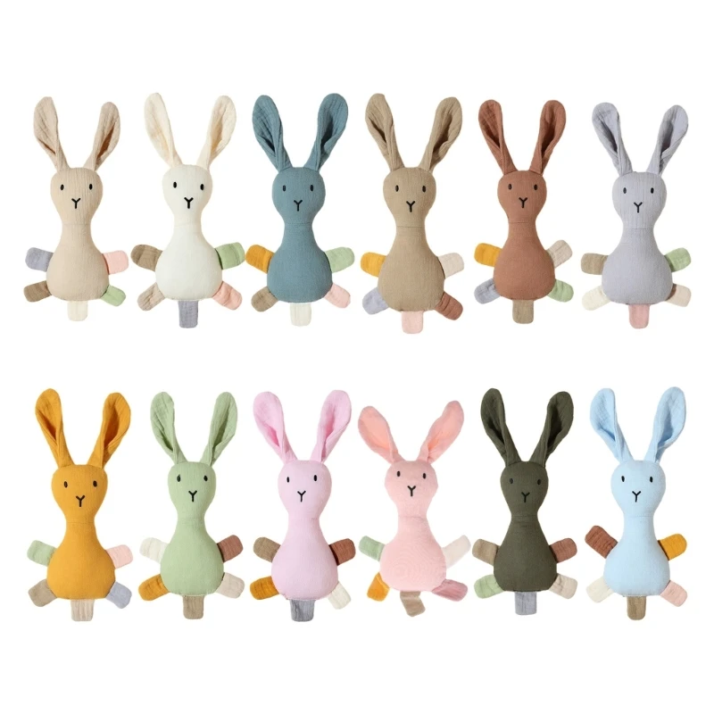 

N80C Soothe Appease Rattle Sleeping Security Rabbit Snuggle Toy Sleep Toy Chewing Toy Teether Soothing Toy