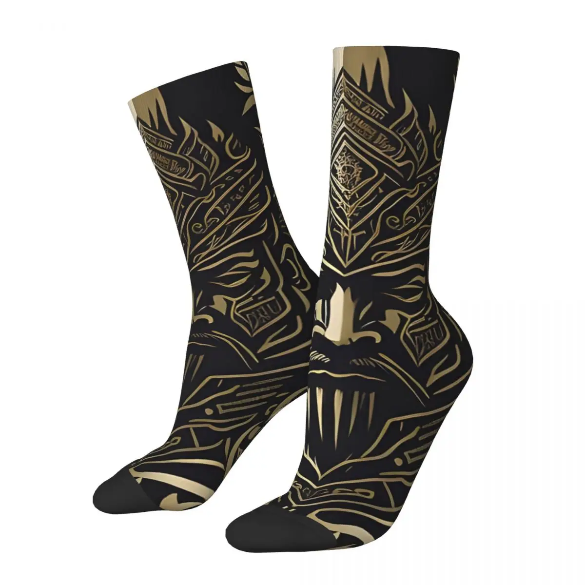 Vintage Majestic Golden Man Face A Striking Symbol Of Power And Elegance Men's compression Socks Unisex Street Style  Crew Sock