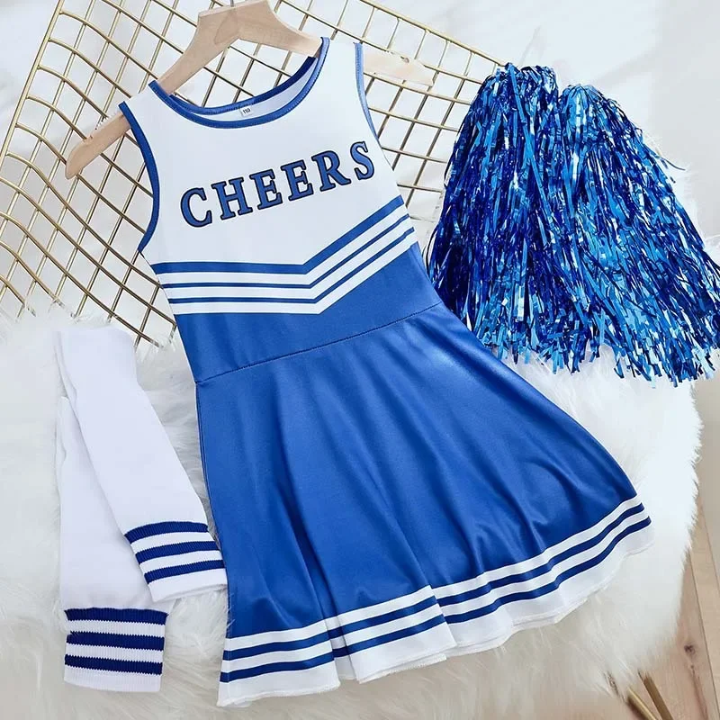 Kostium cheerleaderki dla dziewczynek 7-8 Cheer Leader Uniform Fancy School Girl Outfits Dress Outfits