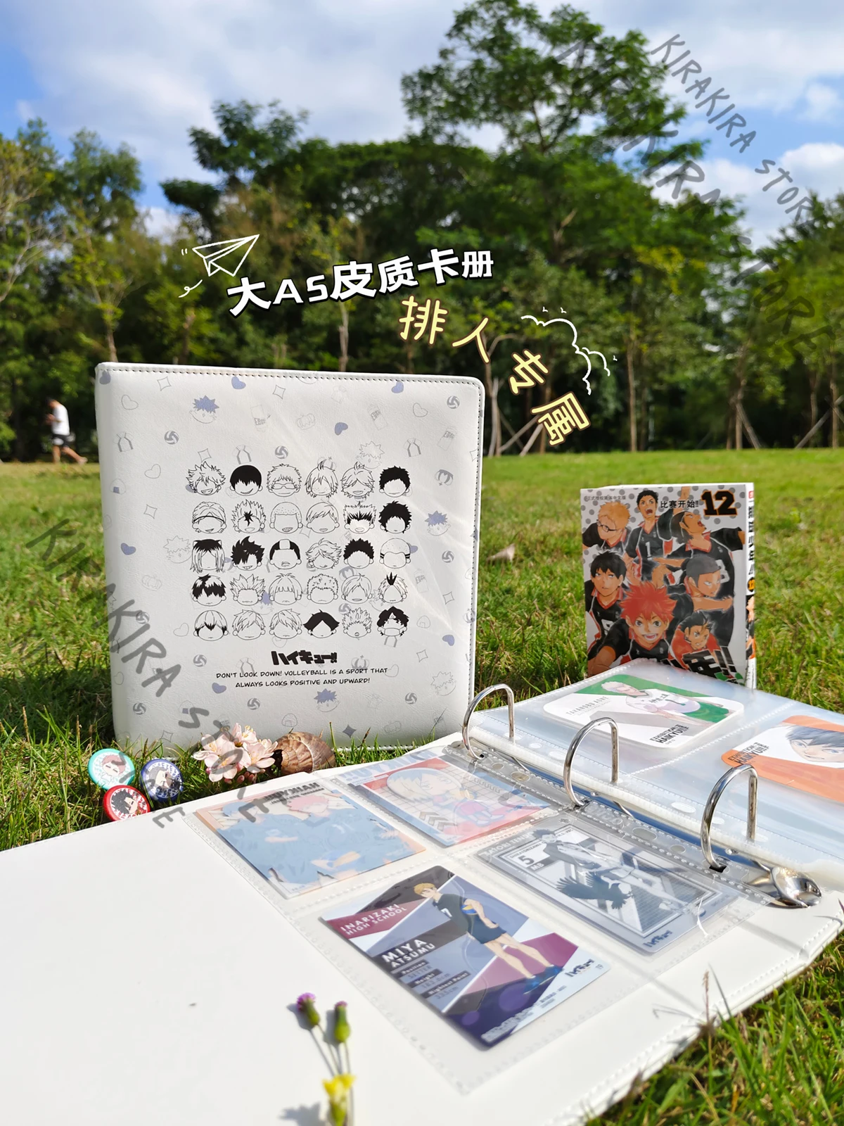 هايكيو!! A5 بطاقة كتاب Sakusa Kiyoomi تأثيري الجلود فضفاضة ورقة الكتب بولي PU s ألبوم صور Kawaii الحلي اكسسوارات