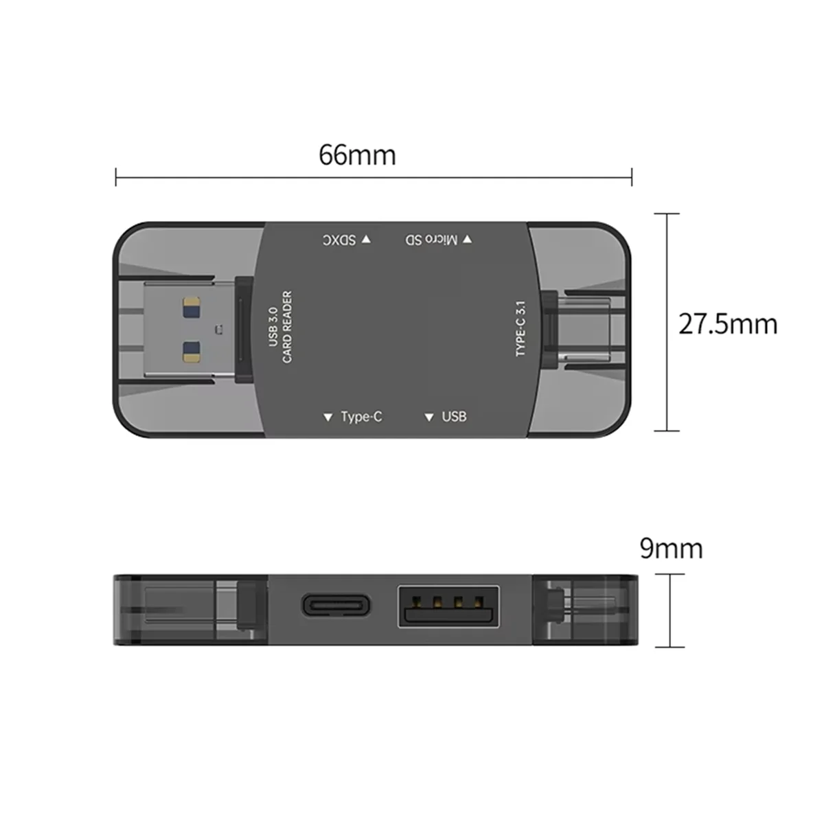 

NEW 6in1 OTG SD Card Reader Type-C 3.1 to USB Adapter USB 3.0 TF Card USB Flash Drive Card Reader for Phone Computer B