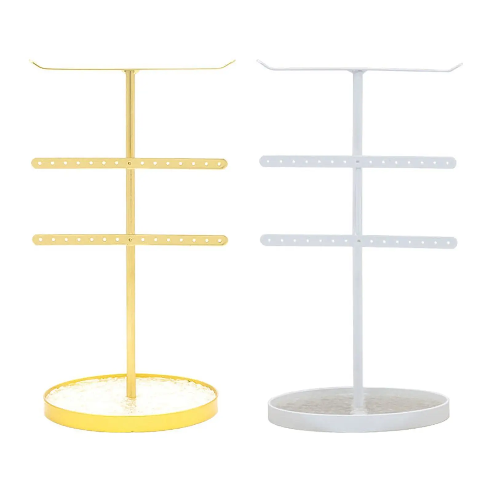 

Jewelry Holder 2 Tier Display Stand Practical Elegant Hanging Organizer Earrings Storage Tower for Centerpiece Dresser Women