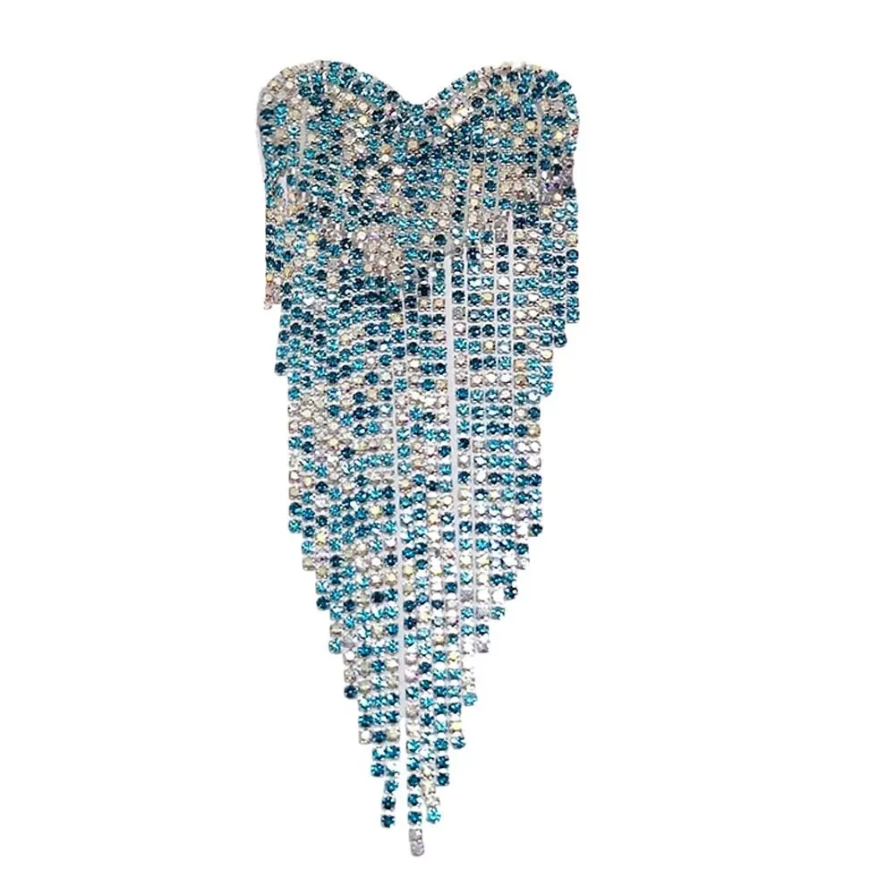 Beaded Tassel Epaulette Delicate Retro Heart Punk Brooch Classical Long Chain Shoulder Jewelry Men Women