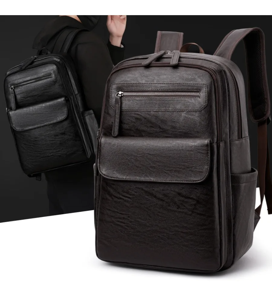 

Multi-compartment layout keeps this men’s backpack organized for work travel and student life