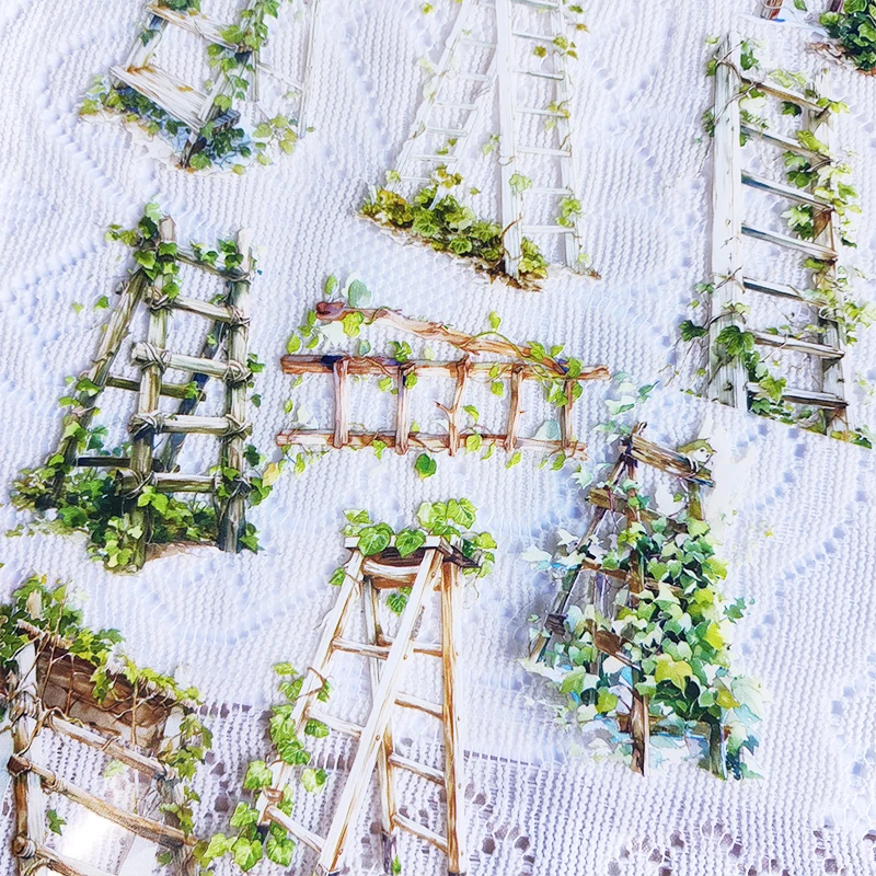 Ladder, vine, hand account, basic landscaping, collage decorative hand account, tape material DIY sticker