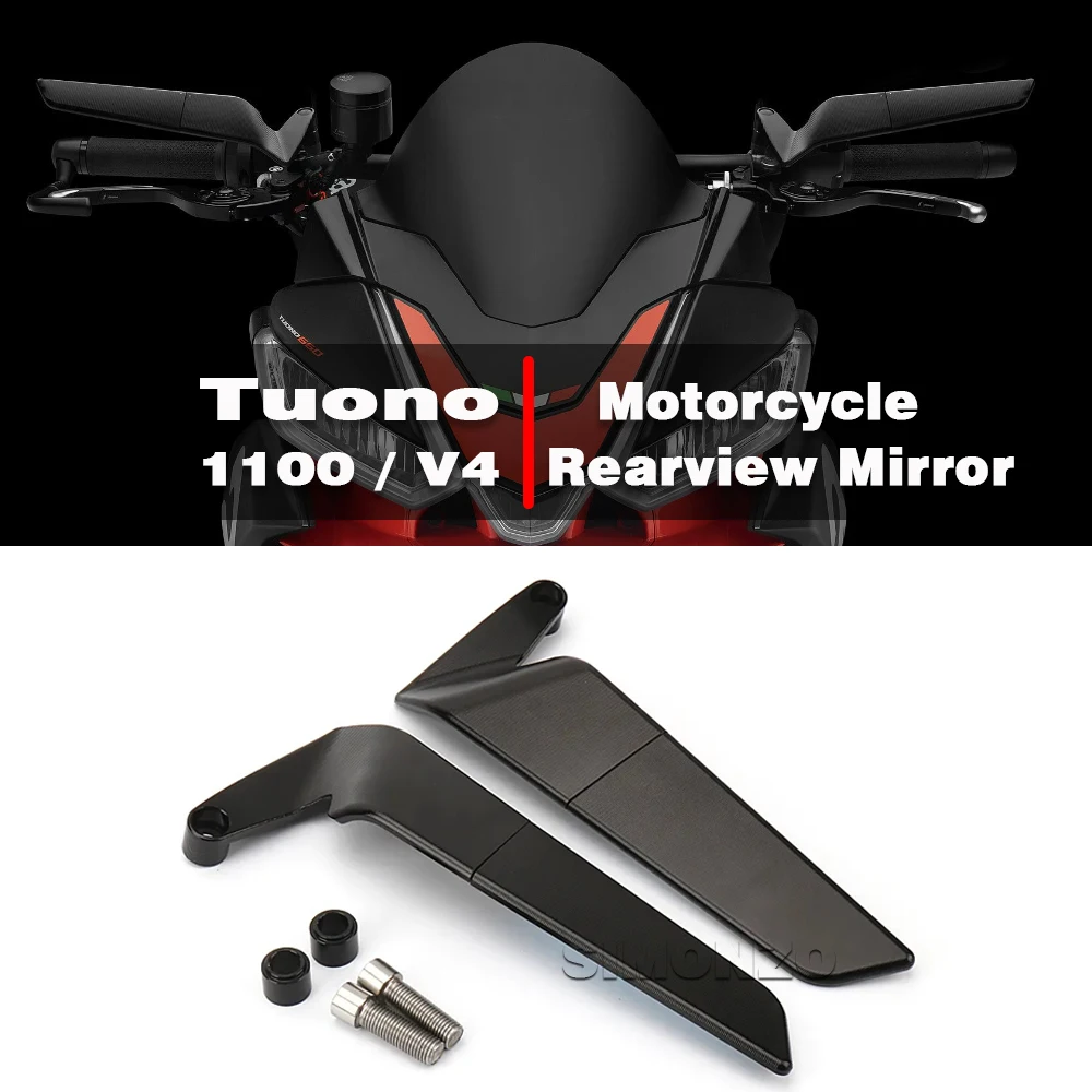 Motorcycle Tuono 1100 V4 Mirrors Wind Wing Adjustable Rotating Rearview Mirror For Aprilia Tuono 1100 V4 Factory 2019-2023