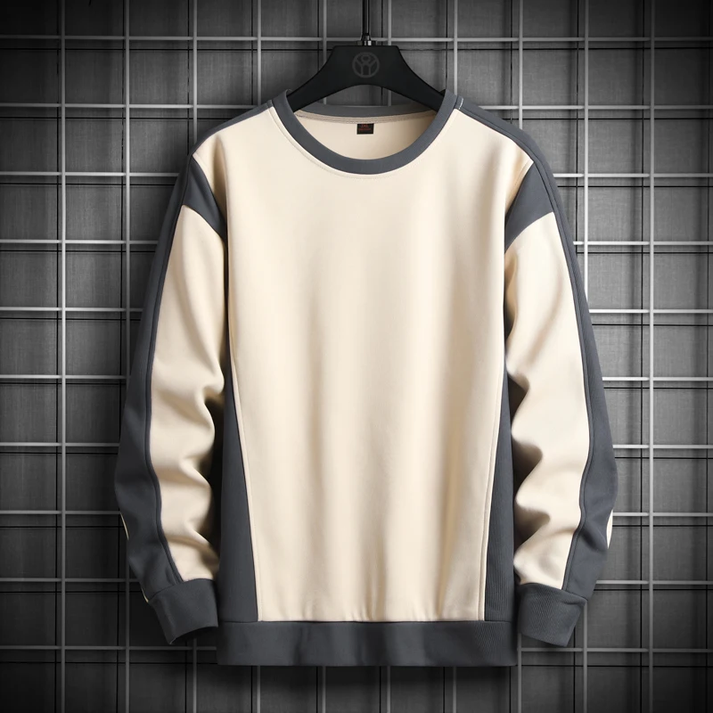 الكورية الربط الرجال بلوزات ربيع الخريف Crewneck بلوزة كاجوال الأعمال الاجتماعية بلوزات الشارع الشهير المتضخم M-5XL #4