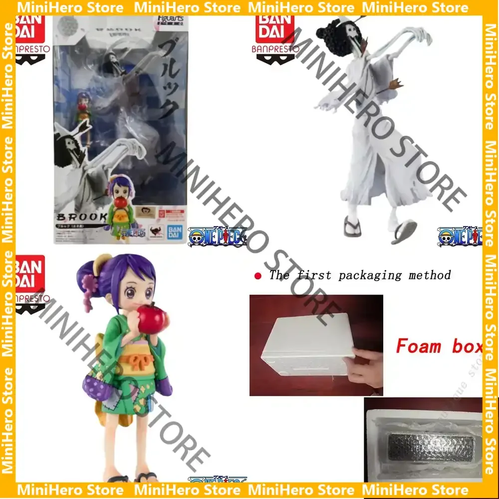 

In Stock Bandai Original One Piece Brook Action Figure PVC 1/12 Anime Display Collectible