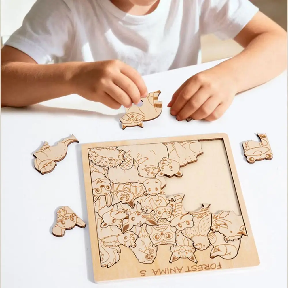 

Forest Animals Dinosaur Puzzle Toy Challenging Brain Teaser Cartoon Shape Puzzles Cartoon DIY Toy Animal Shape Puzzles