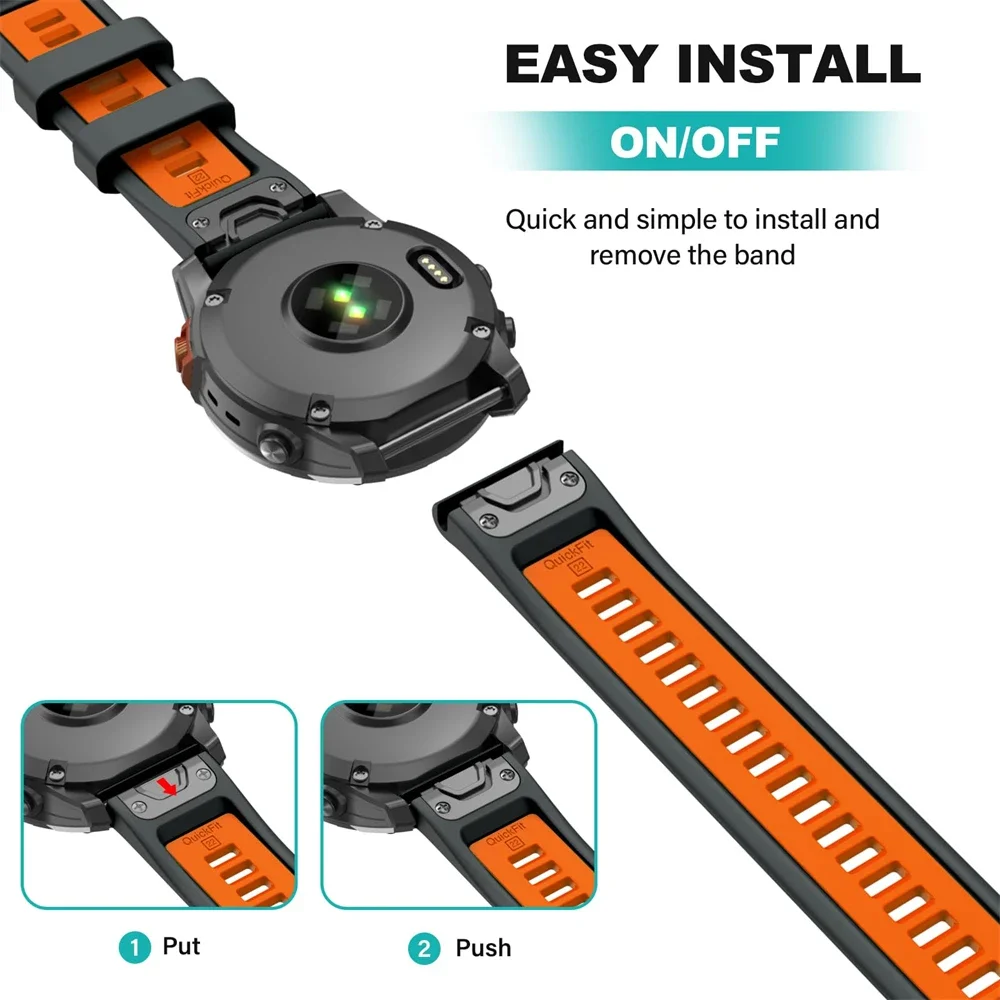 22mm 26mm Sport-Silikonarmband für Garmin Enduro/Epix Tactix 8 Instinct 3 Forerunner 970/Fenix 7X/7 8 PRO 8x QuickFit Uhrenarmband – Detail 25