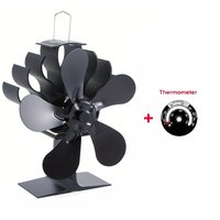 Thermal Stove fan Eco-quiet black 5 blade log burner fireplace fan for effective heat distribution in winter warm homes