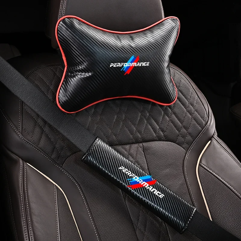 Car Seat Belt Shoulder Pads Safety Headrest Neck Pillow For BMW Performance F30 F10 E90 F20 E46 E60 E70 E39 E36 E87 X7 E92 E91 