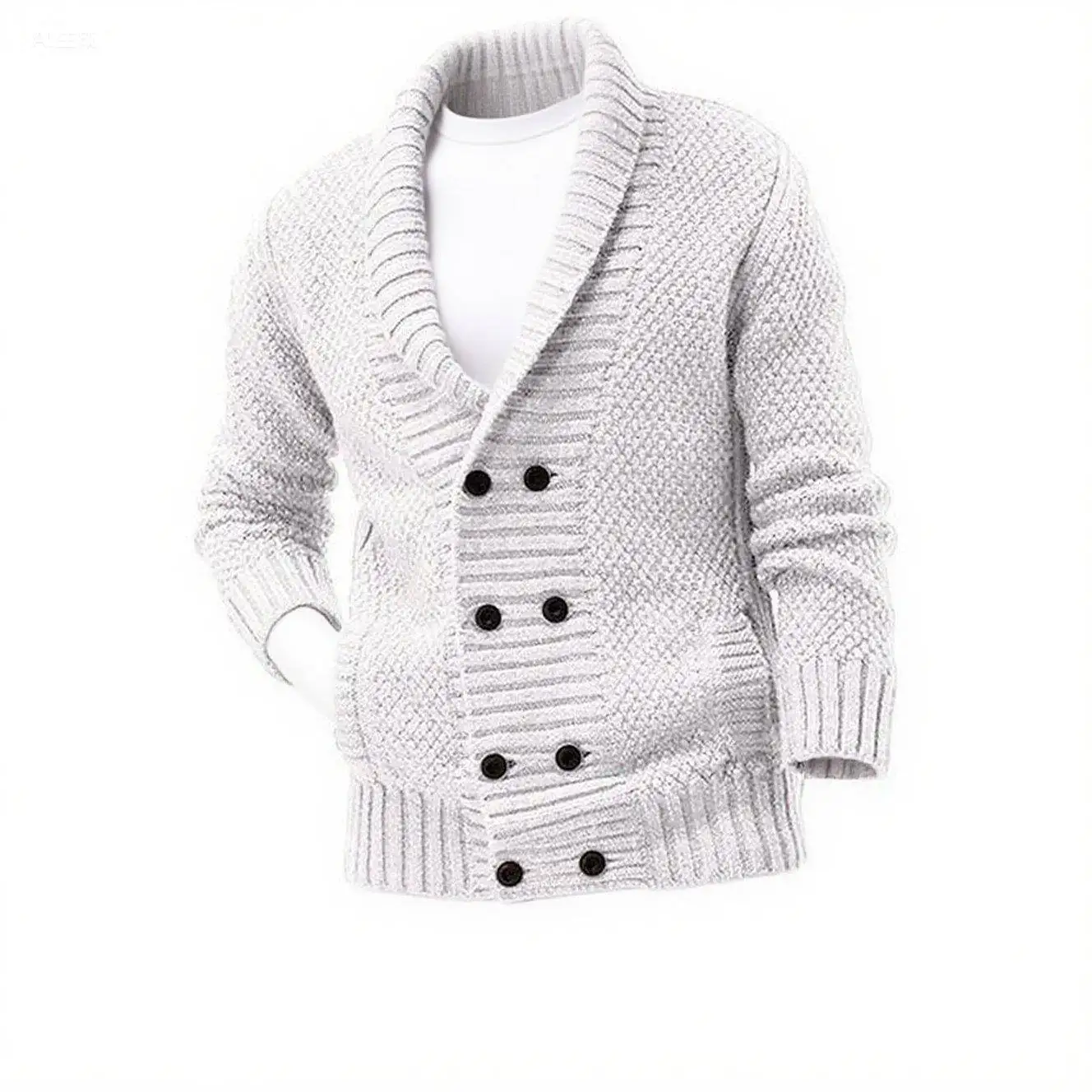 

Comfortable Knitted Long Sve Collared Men's Top Faionable Simple Color Autumn Winter New Sle Polyester Fiber Cas...
