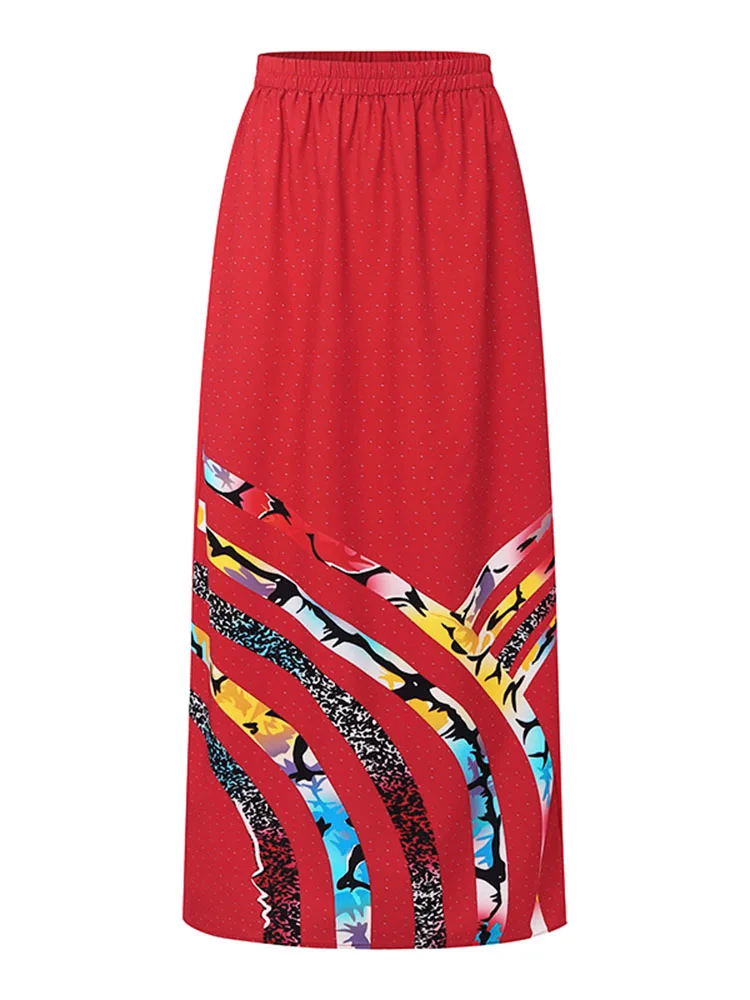 

VONDA Богемные женские комплекты платьев 2025 Лето Винтаж 2 шт. 3/4 расклешенные рукава Блузка с цветочным принтом и длинная юбка Повседневные свободные комплекты