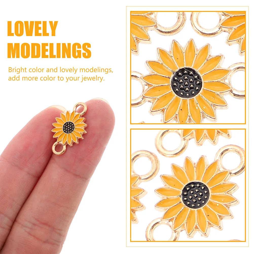 

30pcs Sunflower Charms Alloy Flower Shape Pendants For Diy Jewelry Making Keychain Necklace Bracelet Craft Projects Daisy