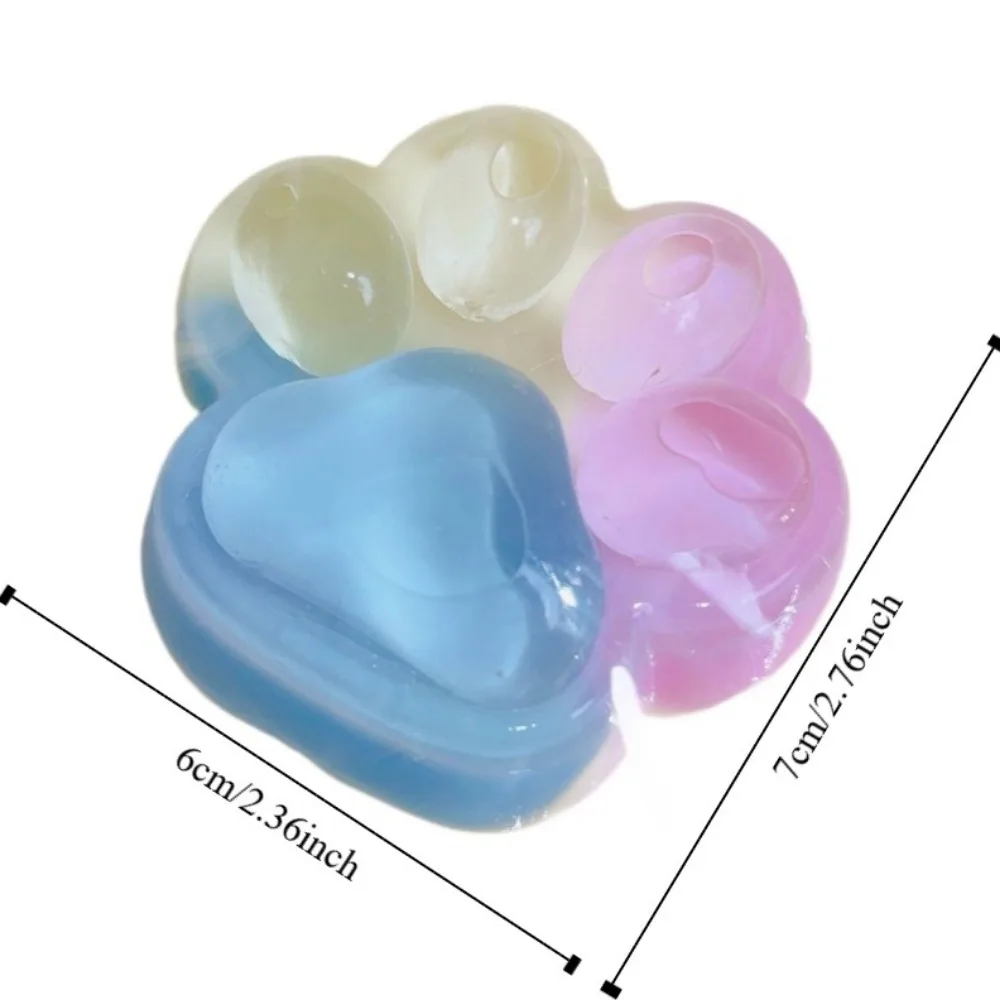 สามสี Rainbow MINI Cat PAW Squeeze ของเล่นไข่ Sensory ของเล่นการ์ตูน Fidget ของเล่น 3D Cat PAW Pinch Decompression ของเล่น