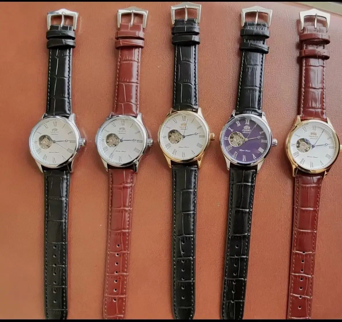 Reloj Mecánico de Esqueleto con Funciones Completas, Hora Mundial, Estilo Minimalista Orient