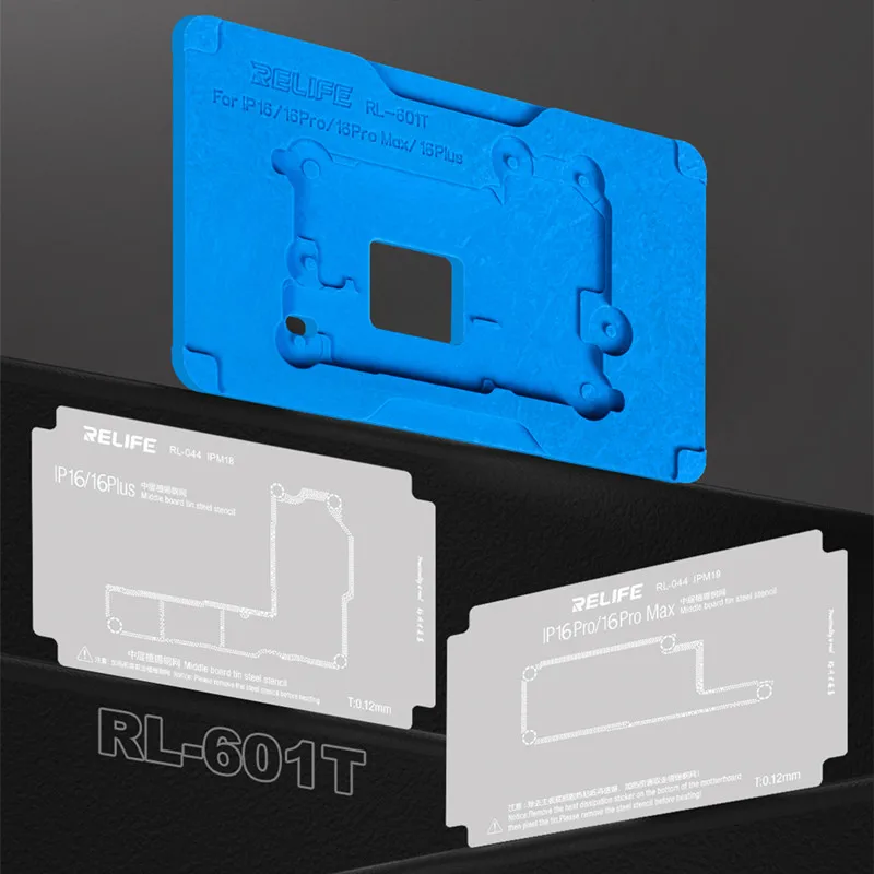 RELIFE RL-601T 25in1 Motherboard Middle Layer Tin Planting Platform for IP X-16ProMax 3D BGA Reballing Stencil Kit