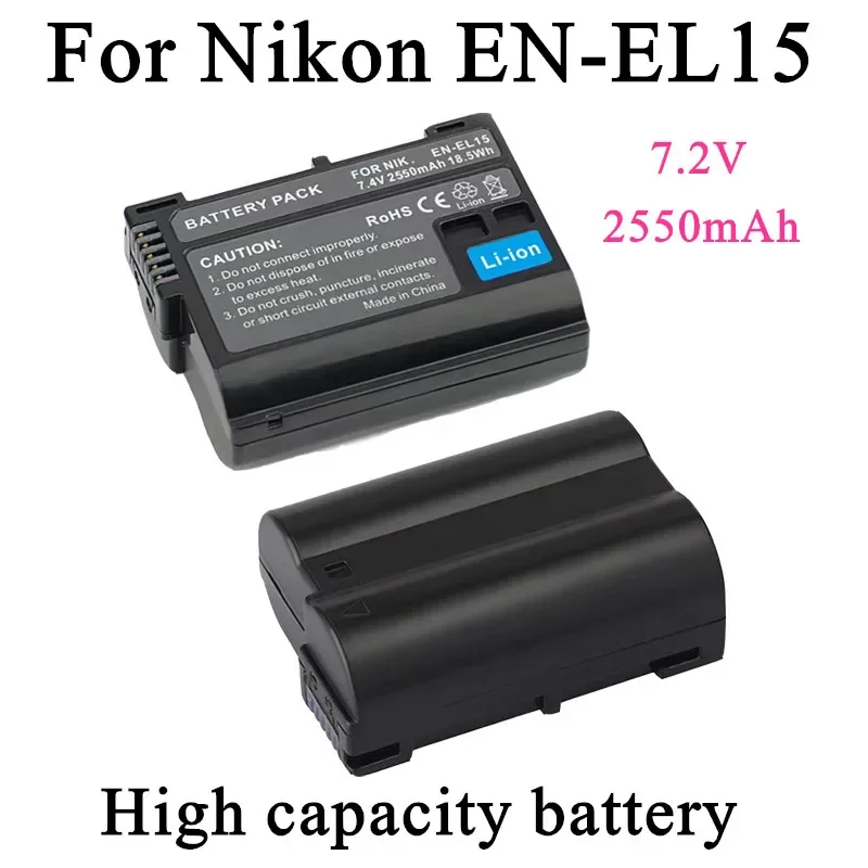Для Nikon DSLR D600 D610 D800 D800E D810 D850 D7000 D7200 L50 EN-EL15ENEL15EN EL15 аккумулятор для камеры, 2550 мАч