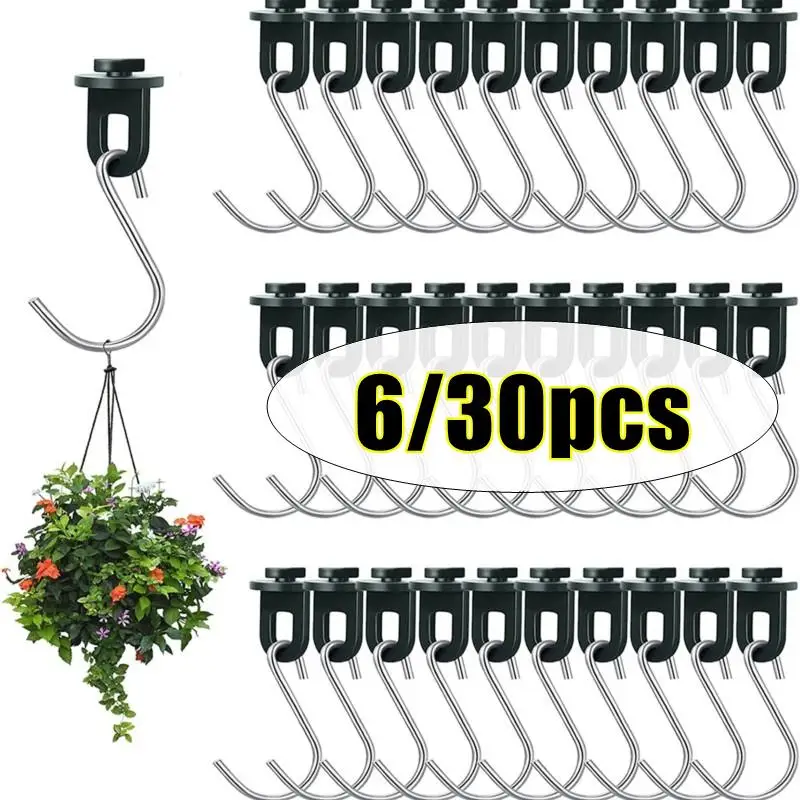 

6/30pcs Green Plastic Greenhouse Hanging Hooks Plant Flower Hanger Clips Garden Accessories Fastener Tied Buckle