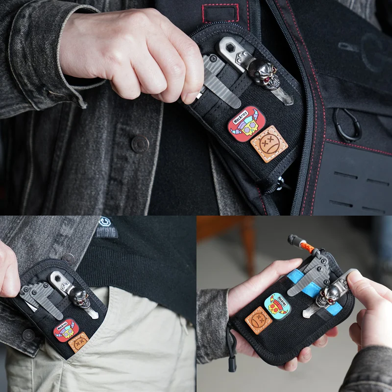 VIPERADE VE10 EDC Pocket Organizer Pouch – 7-Pocket Utility Pouch, 500D Nylon, Compact 3.7x5.5 Inch, For Multitools, Pens, Keys, DIY Patch Loop