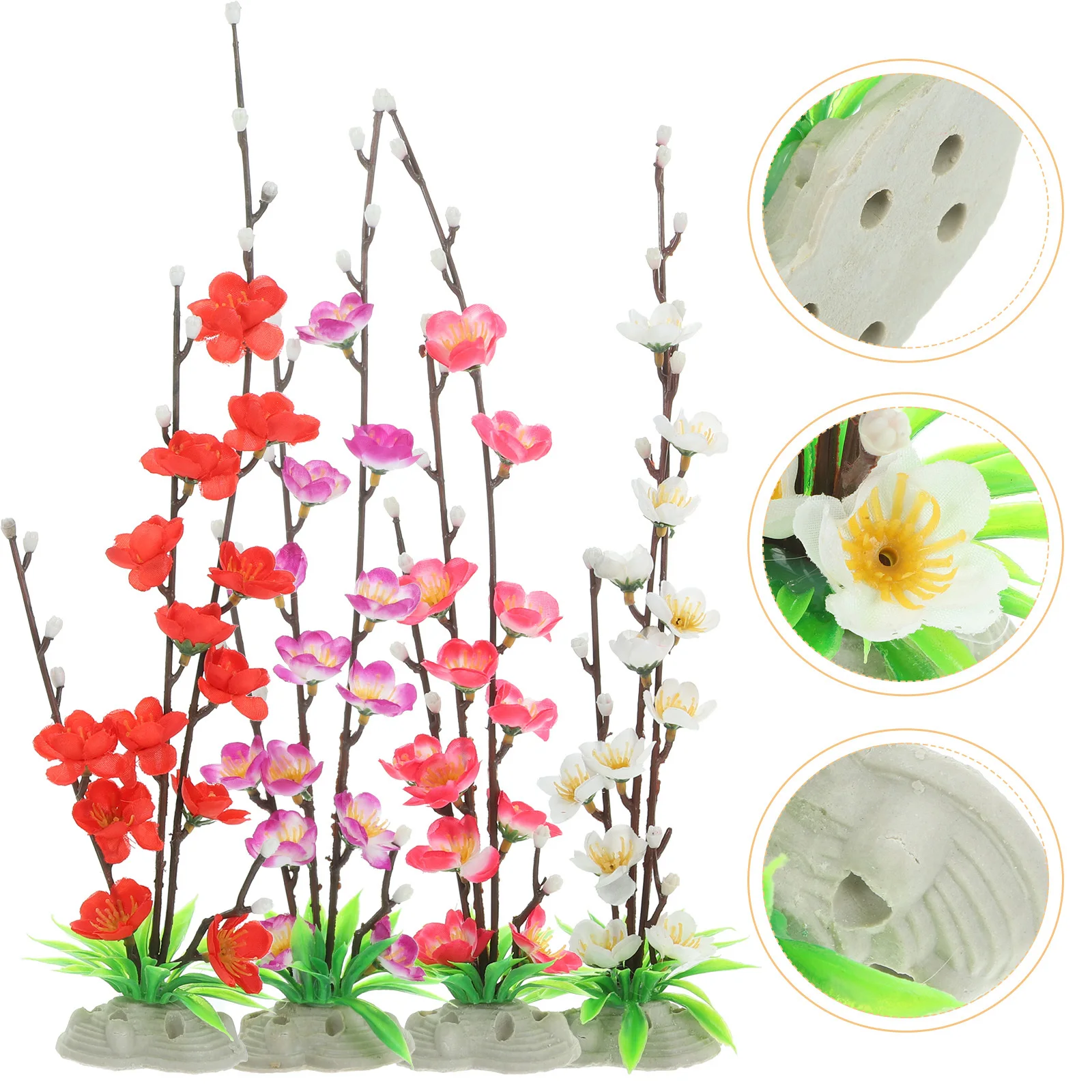 

4pcs Artificial Flowers Sushi Dish Decoration For Restaurant Sashimi Plate Ornament Fake Flower Adornment Plate Decor Simulation