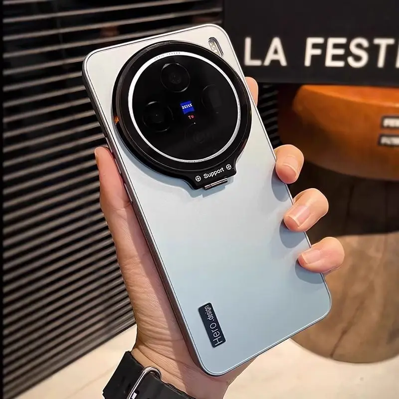 حافظة لهاتف VIVO X300 Pro X200 Ultra دعامة عدسات متكاملة بلون سادة غطاء أكريليك لهاتف VIVO X200 Pro ممتص للصدمات صغير #2