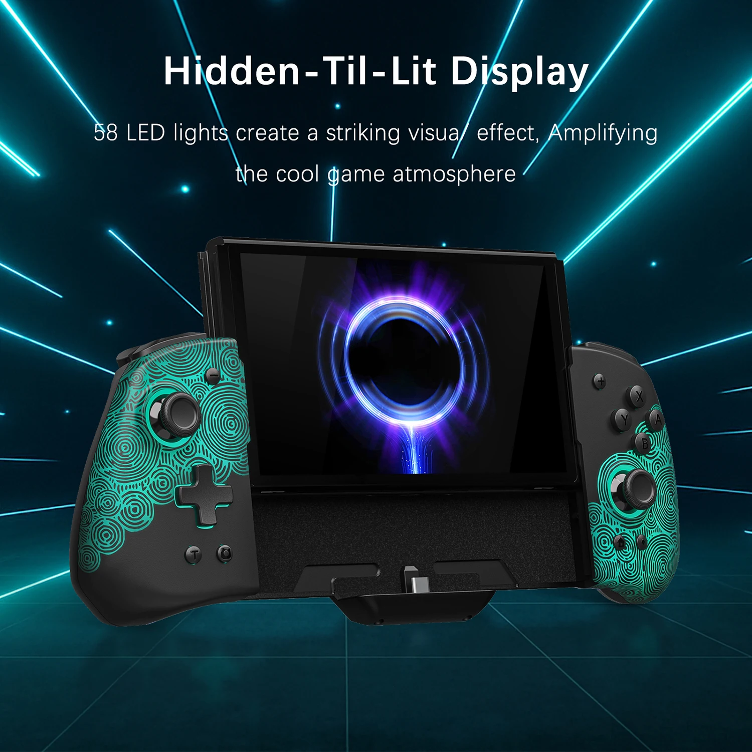 

FUNLAB One-Piece Switch Joypad For Nintendo Controller/Luminous Pattern 7 LED Colors/OLED Hall Effect Joystick Portable GamePad
