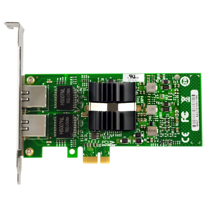 for 82576-T2 PCI-E X1 Gigabit Network Card PCI Express Ethernet Adapter 1000Mbps Support Windows Server/Linux Dropship